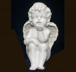 Engel sitzend weiss (Figur 5) Höhe: 11 cm
