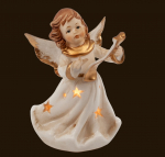 Weihnachtsengel aus Porzellan (Figur 1) Höhe: 9 cm mit LED-Beleuchtung
