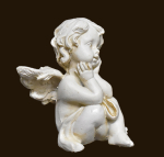 Sitzendes Engelchen antikweiss (Figur 2) Höhe: 6 cm