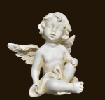 Sitzendes Engelchen antikweiss (Figur 3) Höhe: 6 cm