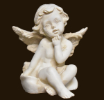 Sitzendes Engelchen antikweiss (Figur 5) Höhe: 6 cm