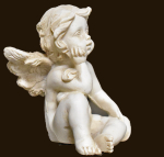 Sitzendes Engelchen antikweiss (Figur 6) Höhe: 6 cm