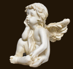 Sitzendes Engelchen antikweiss (Figur 6) Höhe: 6 cm