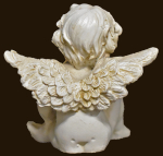 Sitzendes Engelchen antikweiss (Figur 6) Höhe: 6 cm