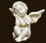 Sitzendes Engelchen antikweiss (Figur 7) Höhe: 6 cm