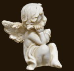 Sitzendes Engelchen antikweiss (Figur 7) Höhe: 6 cm