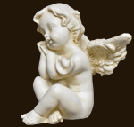 Sitzendes Engelchen antikweiss (Figur 7) Höhe: 6 cm