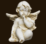 Sitzendes Engelchen antikweiss (Figur 8) Höhe: 6 cm