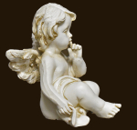 Sitzendes Engelchen antikweiss (Figur 8) Höhe: 6 cm