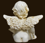 Sitzendes Engelchen antikweiss (Figur 8) Höhe: 6 cm
