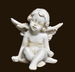 Sitzendes Engelchen antikweiss (Figur 10) Höhe: 6 cm