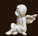 Sitzendes Engelchen antikweiss (Figur 10) Höhe: 6 cm