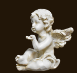 Sitzendes Engelchen antikweiss (Figur 11) Höhe: 6 cm