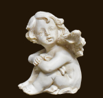 Sitzendes Engelchen antikweiss (Figur 12) Höhe: 6 cm