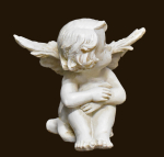 Sitzendes Engelchen antikweiss (Figur 12) Höhe: 6 cm