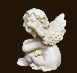 Sitzendes Engelchen antikweiss (Figur 12) Höhe: 6 cm