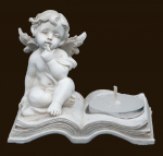 Engel mit Teelicht auf Buch (Figur 3) Höhe: 7 cm