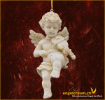 Engelfigur mit Geige zum Aufhängen Höhe: 12 cm