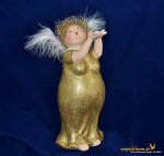 Engel-Madame in goldenem Kleid Höhe: 32 cm
