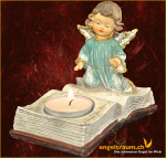 Engel mit Buch und Teelicht (Figur 2) Höhe: 10 cm